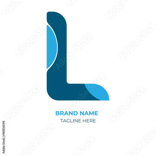 Blue color L letter logo design. stylish letter logo design.