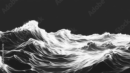 Ocean waves, stormy weather - generative ai. Stormy Sea. Illustration