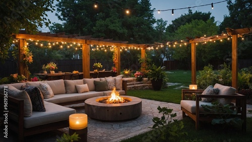 A warm and inviting patio with comfortable seating
