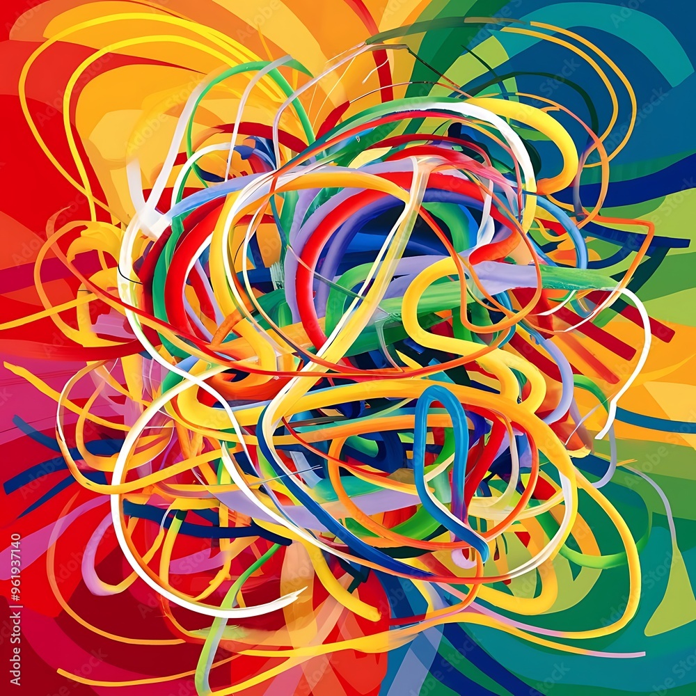 Bright background abstraction with coloured lines Bright background abstraction with coloured lines