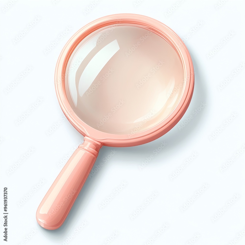 3D volume lens icon. Colorful red magnifier sifter. Realistic modern illustration. 3D volume lens icon. Colorful red magnifier sifter. Realistic modern illustration.