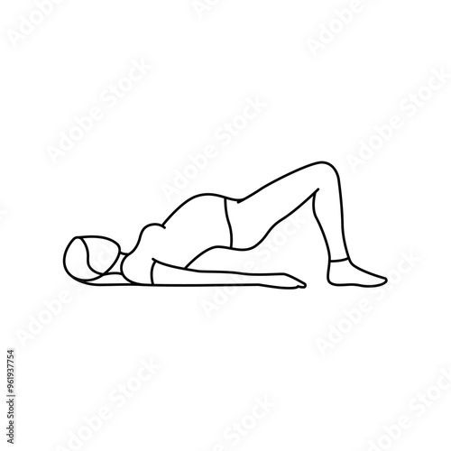 Kegel exercises line icon. Exercises for pregnant for fast delivery