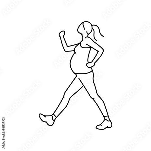 Bird-dog pose for pregnant women line icon. Exercises for pregnant.