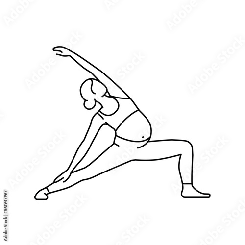 Bird-dog pose for pregnant women line icon. Exercises for pregnant.