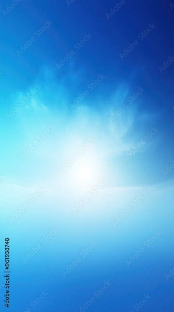Bright White Sun Shining Through Blue Sky With Wispy White Clouds Bright White Sun Shining Through Blue Sky With Wispy White Clouds