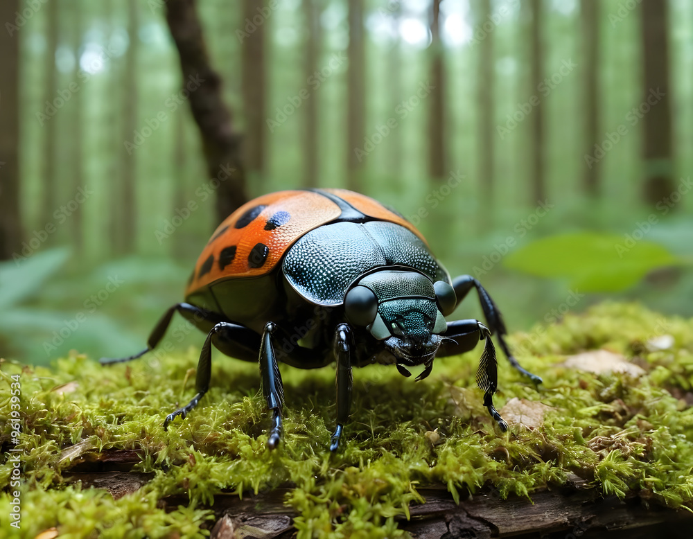 insect walking in the forest foliage insect walking in the forest foliage