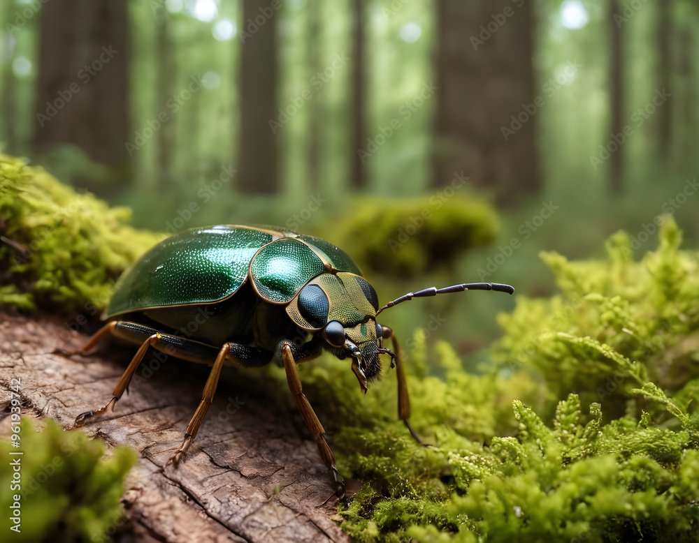 insect walking in the forest foliage insect walking in the forest foliage