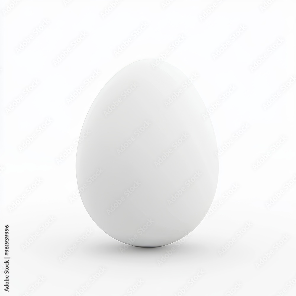 Isolated white egg with soft shadows. Template for Easter holiday. Realistic 3D illustration. Isolated white egg with soft shadows. Template for Easter holiday. Realistic 3D illustration.