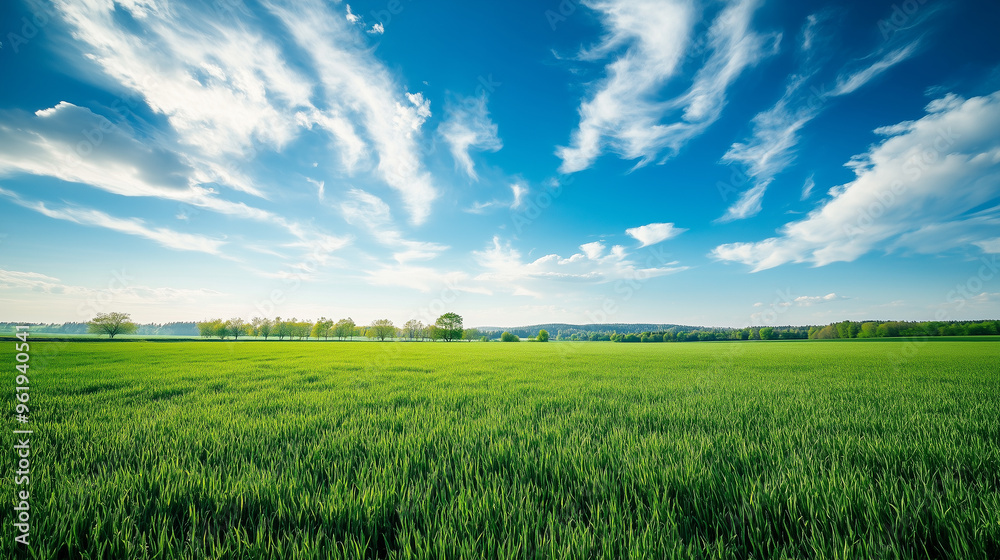 Fototapeta premium Art springtime rural landscape