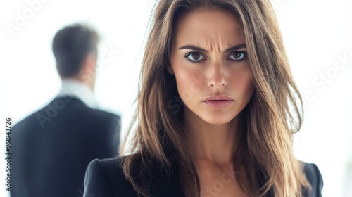 Woman with a Serious Expression.