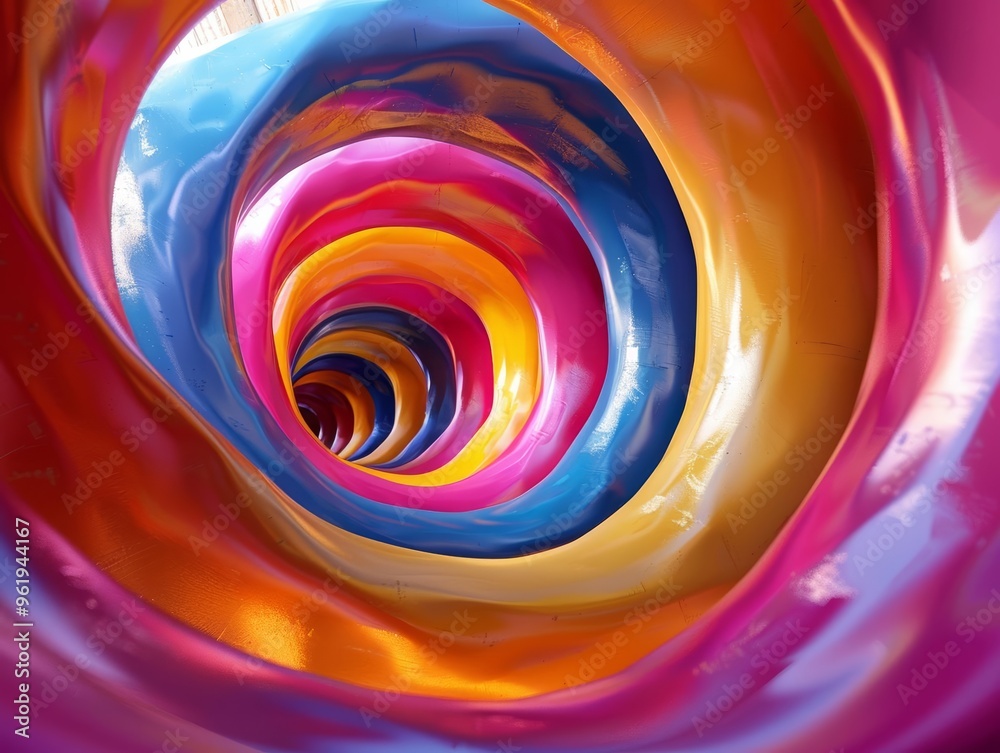 Vibrant 3D Abstract Spiral Embracing Bright Colors in a Hypnotic Dance ...