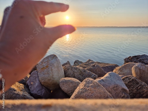 sunset on the sea photo