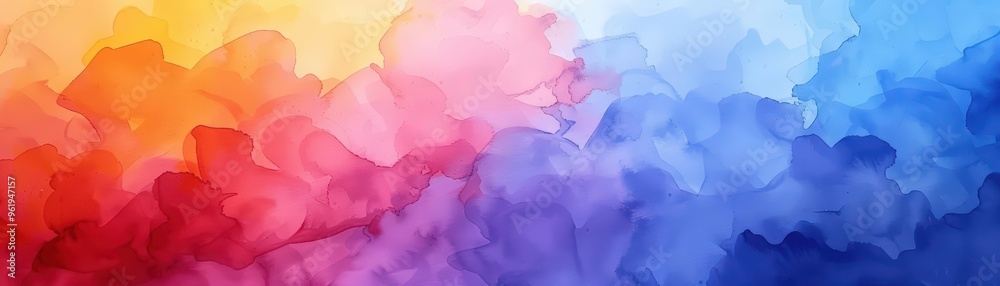 Obraz premium A Close-up Shot Abstract Watercolor Silhouettes of Watercolor business silhouettes, vibrant overlapping hues