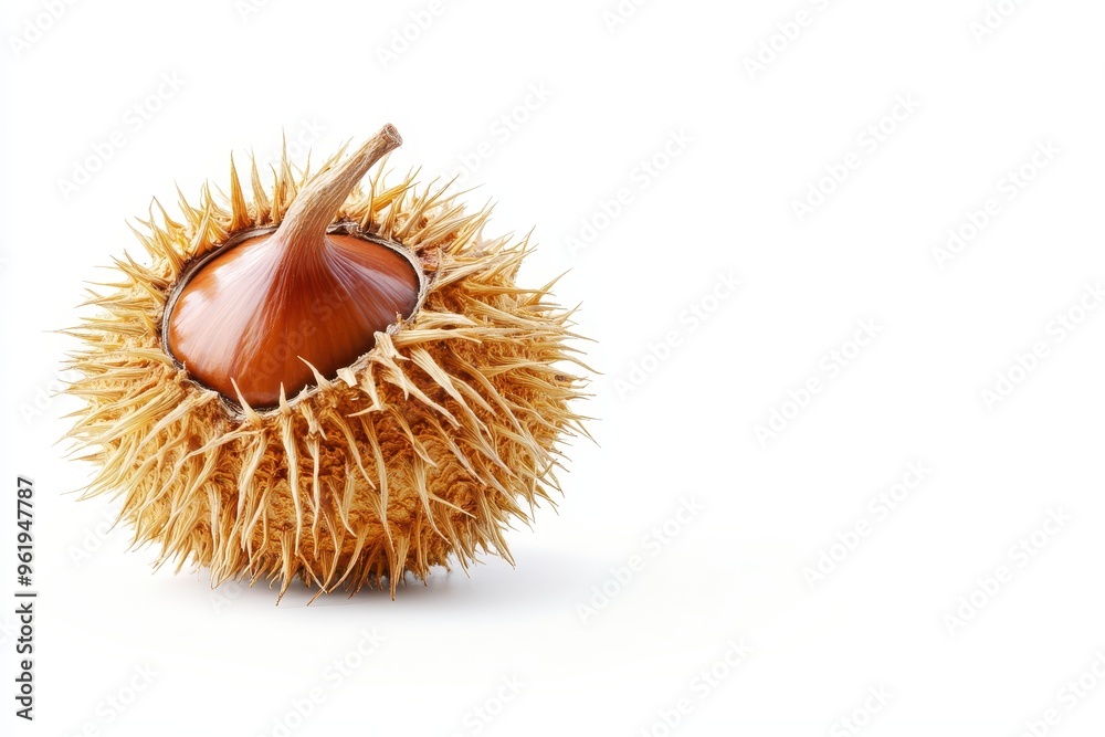 Sweet chestnut on white background commonly used in cooking with various meats considered a delicacy Sweet chestnut on white background commonly used in cooking with various meats considered a delicacy