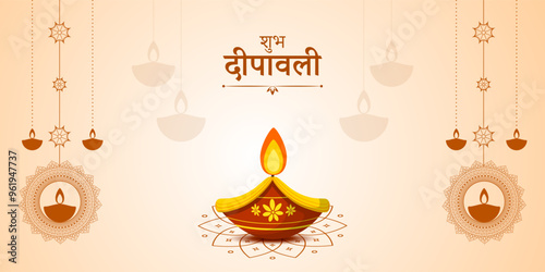 Vector illustration of Happy Diwali social media feed template