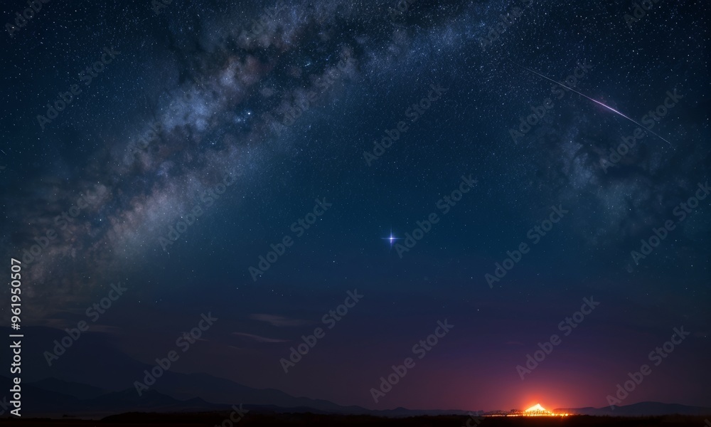 Earth’s Horizon with Milky Way and City Lights Earth’s Horizon with Milky Way and City Lights
