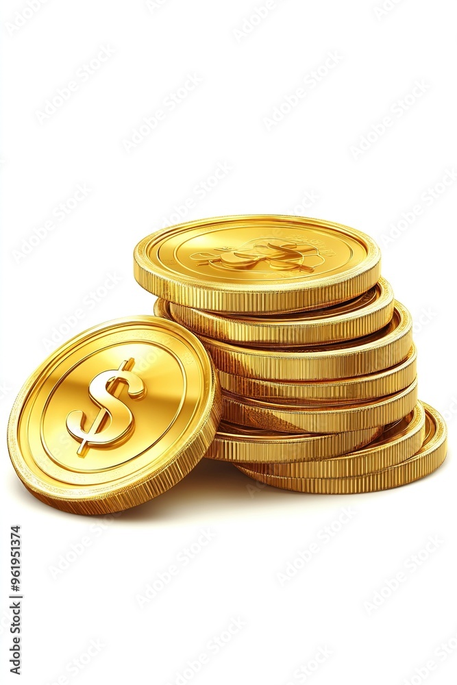 Isolated gold coin vector icon Isolated gold coin vector icon