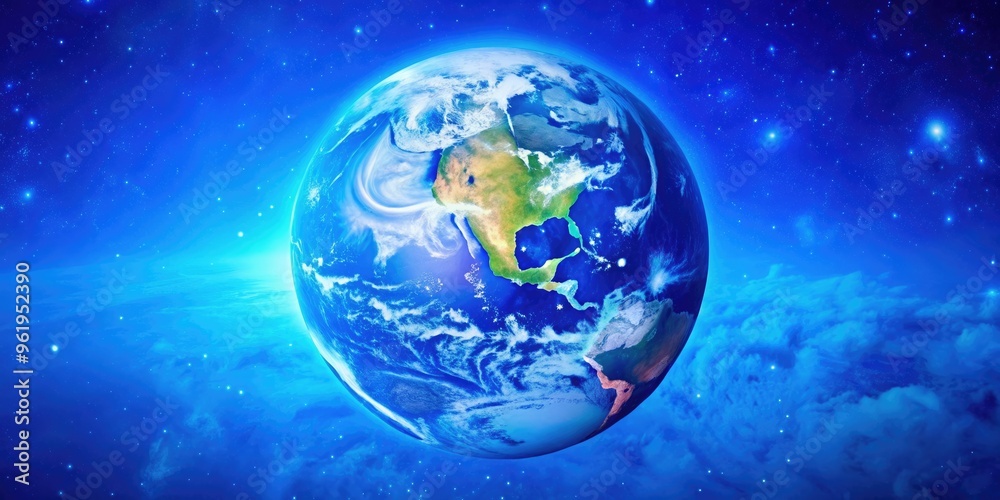Planet Earth with stunning blue hues from space, earth, planet, blue, space, globe, world, atmosphere, environment Planet Earth with stunning blue hues from space, earth, planet, blue, space, globe, world, atmosphere, environment