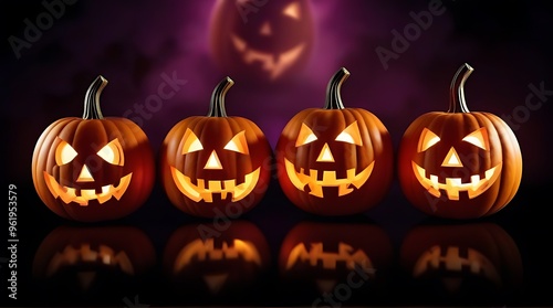 festive halloween backdrop featuring glowing text symbolizing spirit halloween celebration autumn spooky fun festive cheer photo