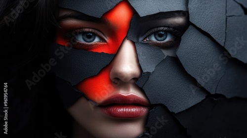 Woman with Cracked Face