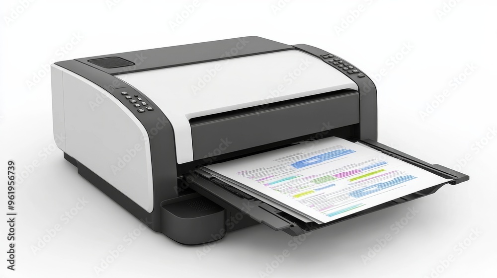 Modern Office Printer with Output Tray. Modern Office Printer with Output Tray.