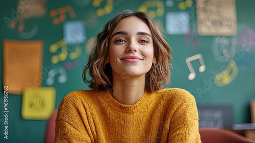 Portrait of a Young Woman in a Yellow Sweater