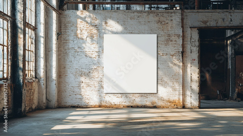 White Blank Canvas in a Factory Loft - Creative Workspace Design