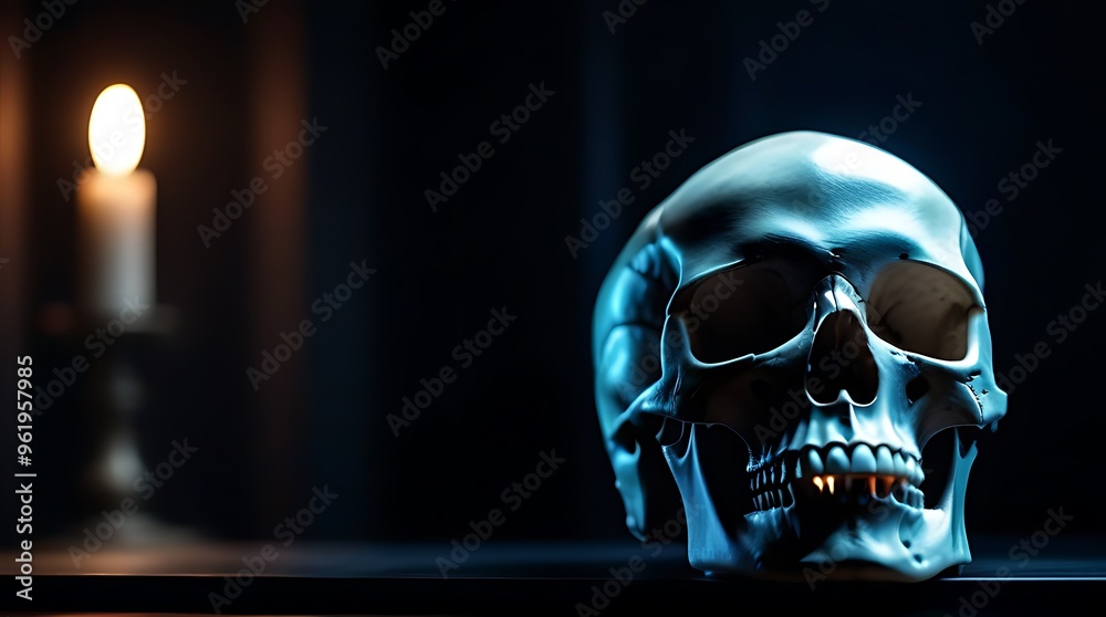 human skull looking light dark room human skull looking light dark room