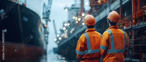 Maritime Business and Shipbuilding Visualizing Crew Management Needs in Photography Concept  Capturing the logistics shipping and industrial processes involved in managing a shipbuilding workforce and photo