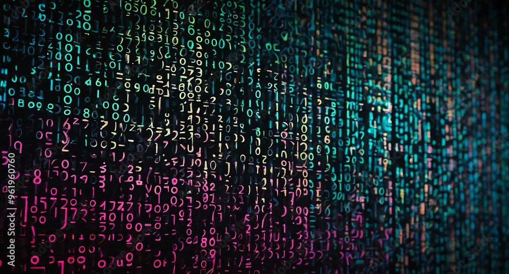 Digital matrix code glow abstract background Digital matrix code glow abstract background