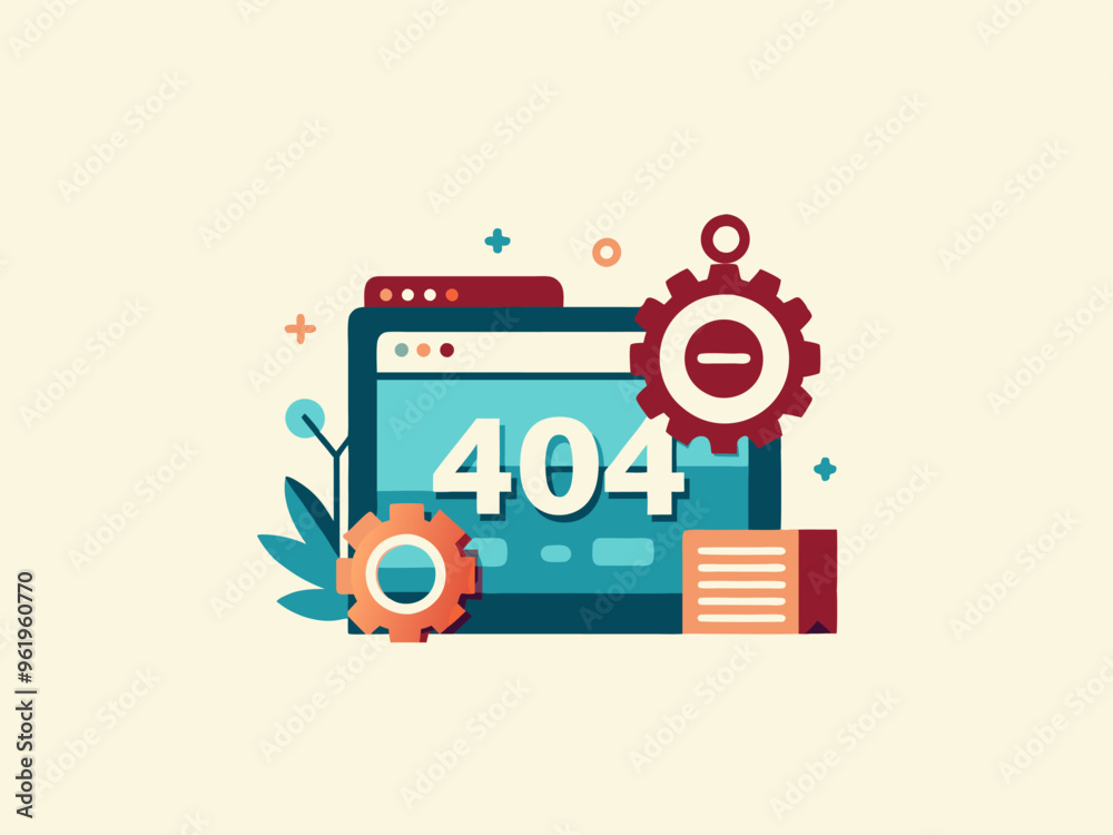 Obraz premium illustration 404 error page not found banner Flat design Web Template