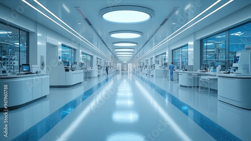 Modern Sterile Laboratory Corridor