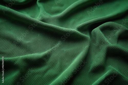 Various green sports jerseys fabric texture background