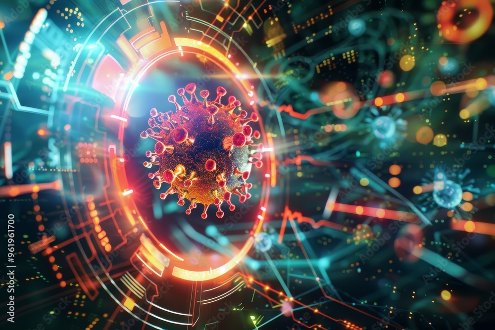 Futuristic digital virus concept art Futuristic digital virus concept art