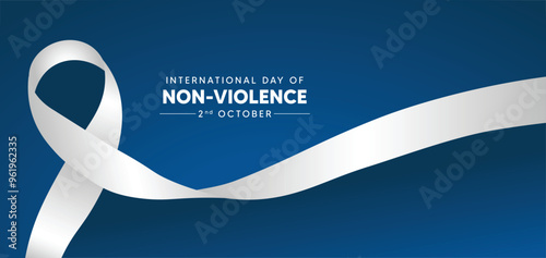 white peace ribbon for International Day of Non-Violence 2 October
