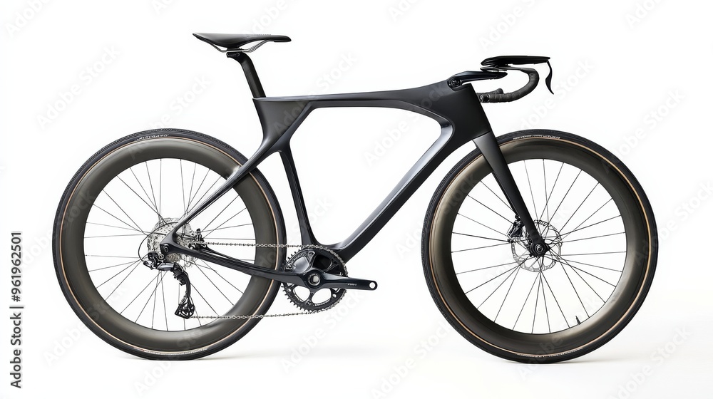 Black Road Bike with Sleek Design. Black Road Bike with Sleek Design.