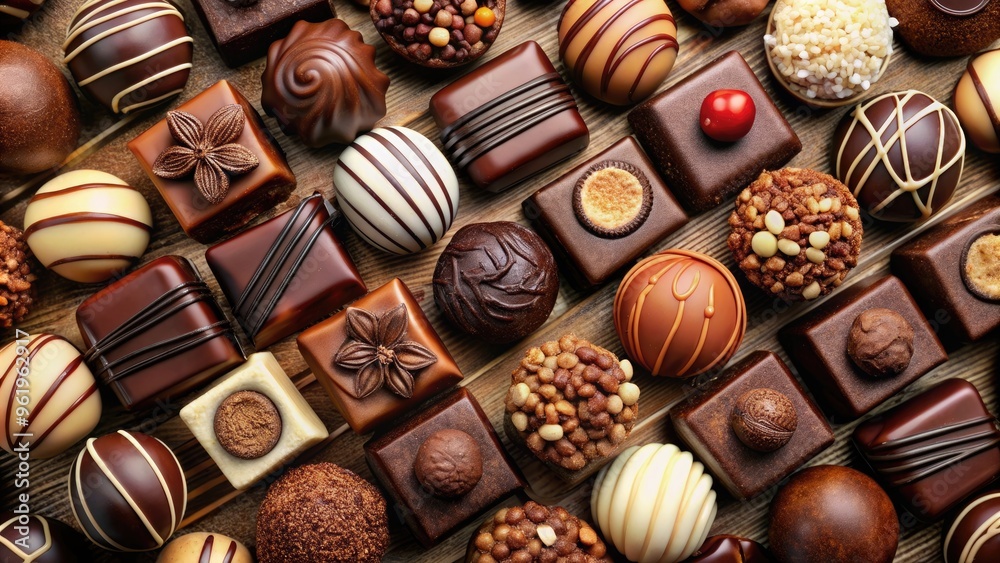 Indulge in a mouth-watering assortment of chocolates on World Chocolate Day, including truffles, bars, and pralines Indulge in a mouth-watering assortment of chocolates on World Chocolate Day, including truffles, bars, and pralines