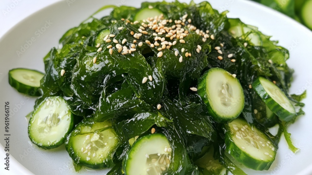 Seaweed Salad with Cucumber and Sesame Seeds Seaweed Salad with Cucumber and Sesame Seeds