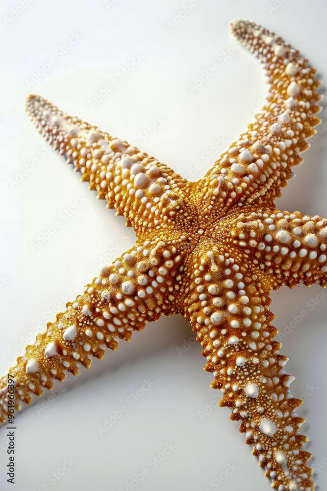 Close-up of a textured orange and white starfish Close-up of a textured orange and white starfish