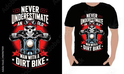 he design features a bold, dynamic illustration of a rider on a powerful motorbike, leaning into a sharp turn.