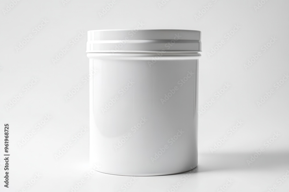 White plastic container on white background White plastic container on white background