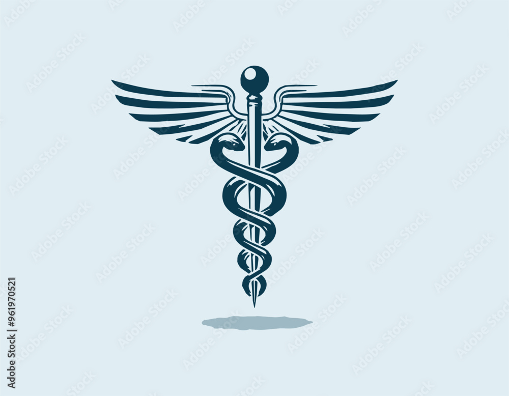 Caduceus medical symbol stock vector illustration easily editable.