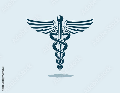 Caduceus medical symbol stock vector illustration easily editable.