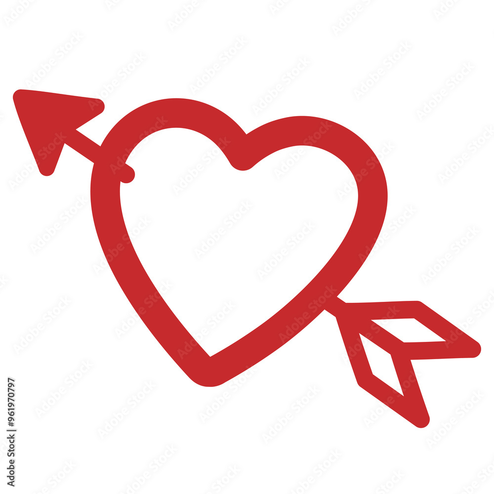 Red outline of heart with arrow for Valentine's card, cute sticker, kid colouring book, art, painting, tattoo, decorations, love sign, symbol, print, brooch, February element, merchandise, mockup, ads Red outline of heart with arrow for Valentine's card, cute sticker, kid colouring book, art, painting, tattoo, decorations, love sign, symbol, print, brooch, February element, merchandise, mockup, ads