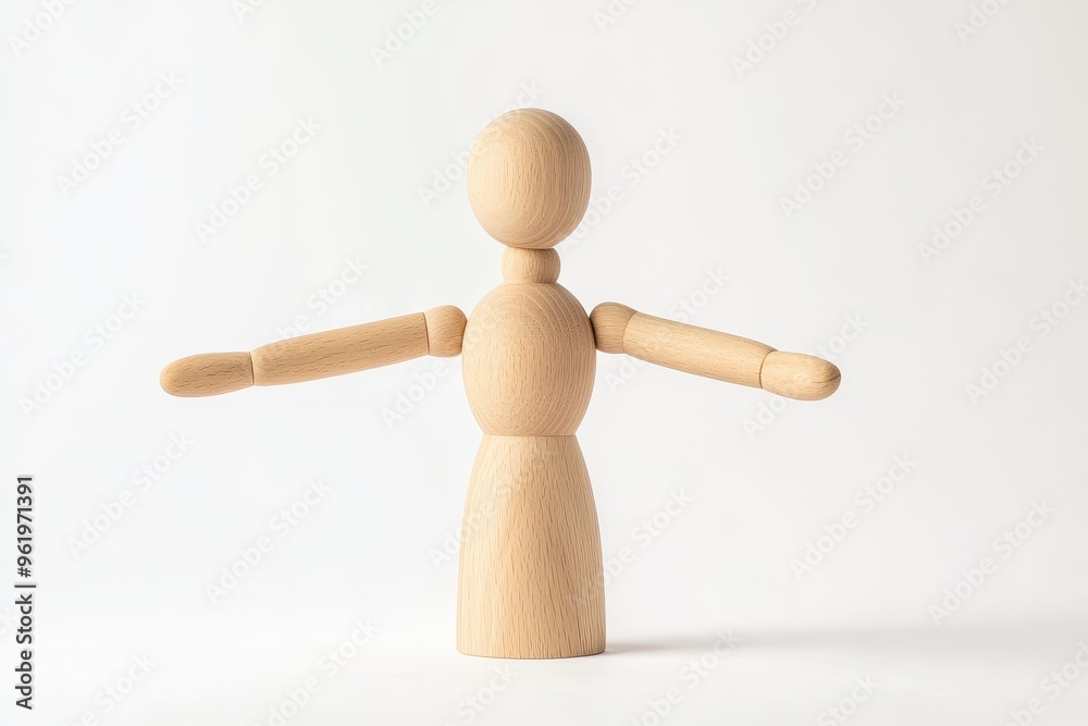 Wooden dummy isolated on white copy space for object or text Wooden dummy isolated on white copy space for object or text