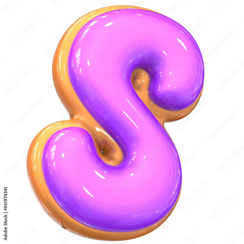 S Letter 3D Render