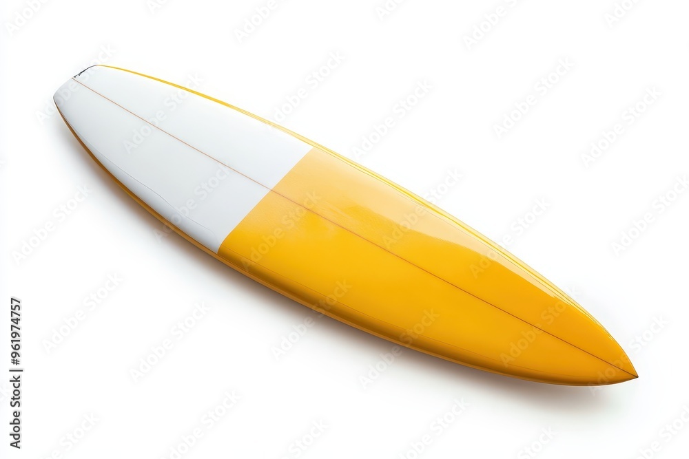 Yellow and white surfboard for surfing isolated Yellow and white surfboard for surfing isolated