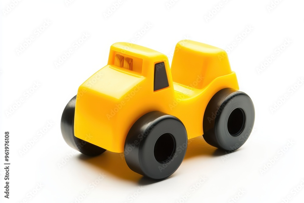 Yellow tandem roller toy on white background Tandem roller toy for kids
