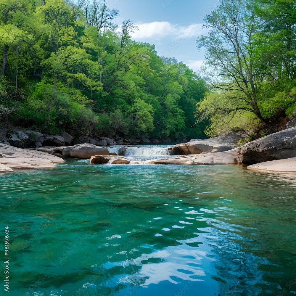 Obraz premium river in the forest