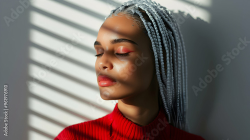 Inclusive Albino Girl Fashion Model Lit With Sunli